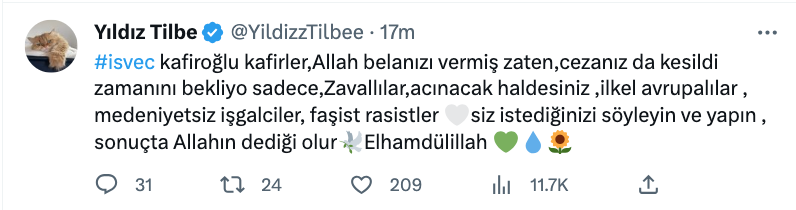 yildiz tilbe den cok sert isvec tepkisi kafiroglu kafirler